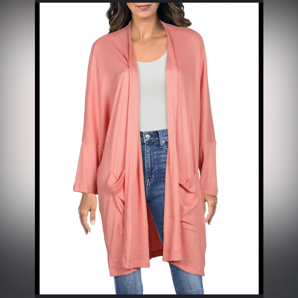 Anthropologie Oversized Maronie Cardigan sweater coral Fit Small Medium Large xl